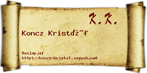 Koncz Kristóf névjegykártya
