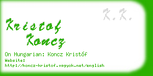 kristof koncz business card