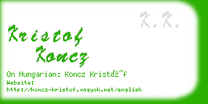 kristof koncz business card